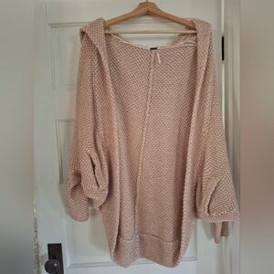Free People Tan Knit Poncho